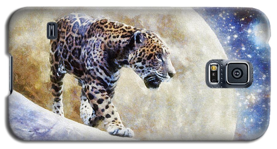 Leopard Galaxy S5 Case featuring the painting Leopard Moon by Greg Collins