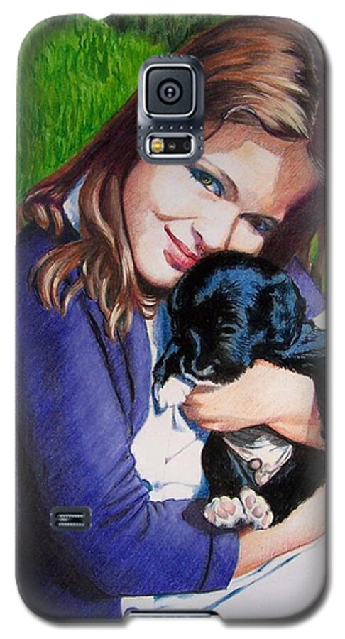 Girl Galaxy S5 Case featuring the mixed media Leslie and Sergeant by Constance Drescher