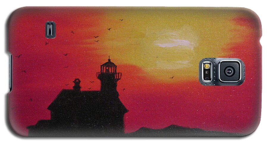 Kimber Butler Lighthouse Painting Galaxy S5 Case featuring the painting Lighthouse silhouette by Kimber Butler