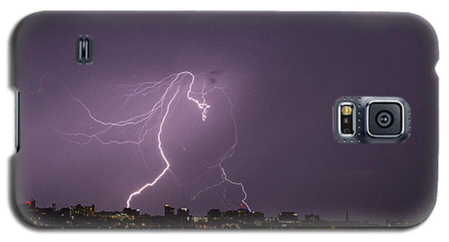 Lightning Galaxy S5 Case featuring the photograph Lighting over Portland Maine by Colin A Chase