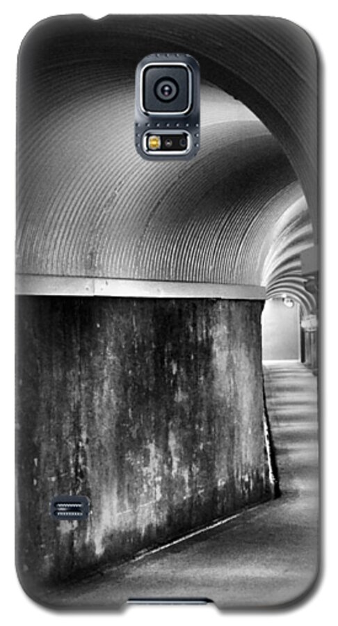 Tunnel Galaxy S5 Case featuring the photograph Lights at the End of the Tunnel in Black and White by Nadalyn Larsen