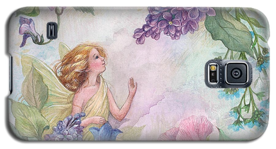 Enchanting Galaxy S5 Case featuring the painting Lilac enchanting Flower fairy by Judith Cheng