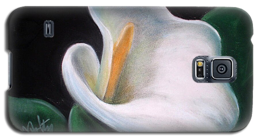 Flower Galaxy S5 Case featuring the painting Lilly by Michael Foltz