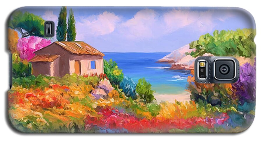 Little House By The Sea Galaxy S5 Case featuring the painting Little House By The Sea by Tim Gilliland