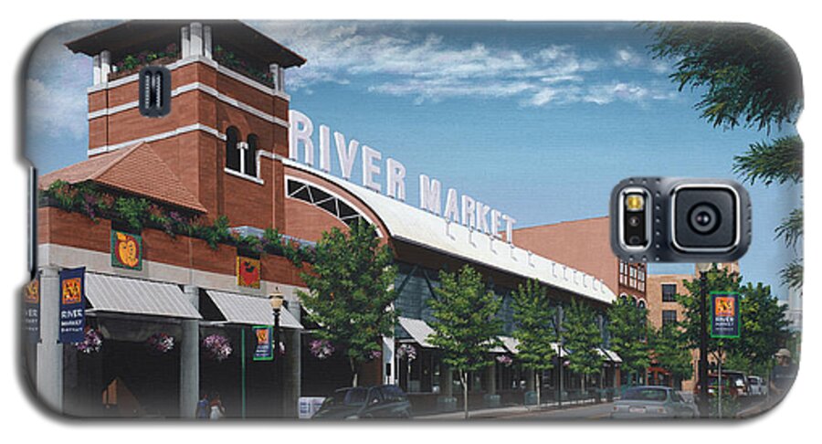 Little Rock Galaxy S5 Case featuring the painting Little Rock River Market by Glenn Pollard
