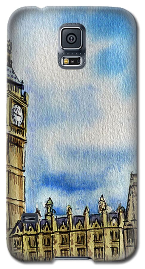 Big Ben Galaxy S5 Case featuring the painting London England Big Ben by Irina Sztukowski