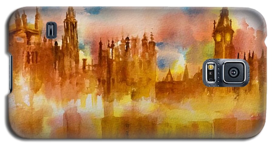  Galaxy S5 Case featuring the painting London Rising by Debbie Lewis