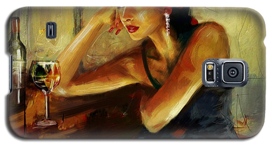 Jazz Galaxy S5 Case featuring the painting Lonely by Maryam Mughal