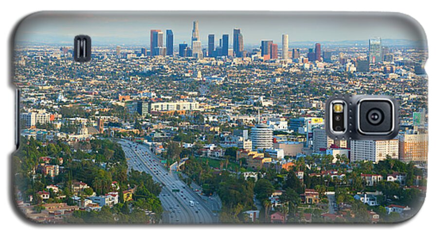 Los Angeles Galaxy S5 Case featuring the photograph Los Angeles Skyline and Los Angeles Basin Panorama by Ram Vasudev