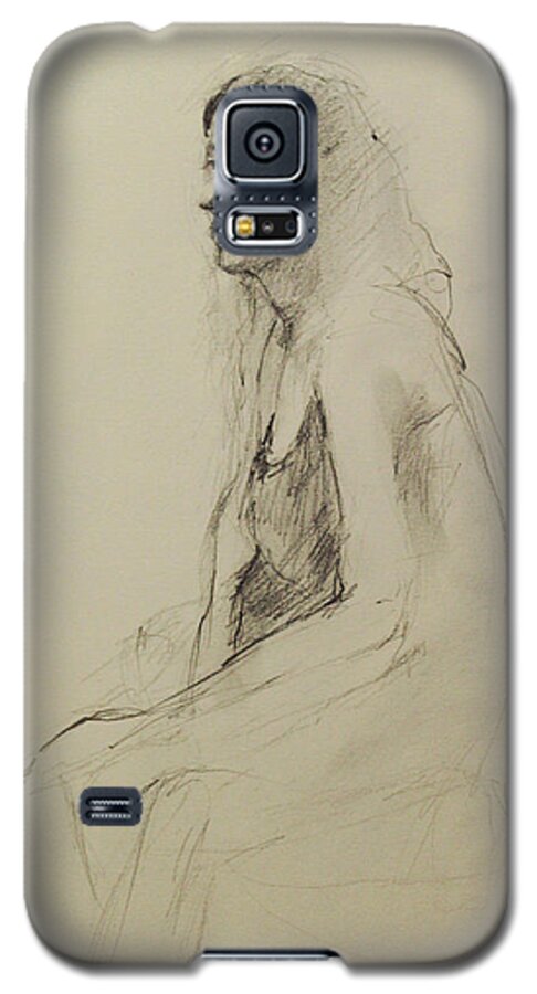 Drawing Galaxy S5 Case featuring the drawing Louisa by Becky Kim