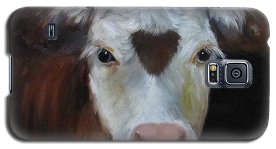 Cow Print Galaxy S5 Case featuring the painting Love Love Me Do by Cheri Wollenberg