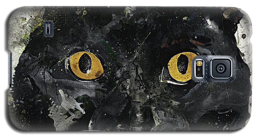 Cat Galaxy S5 Case featuring the painting Ludo by Kasha Ritter