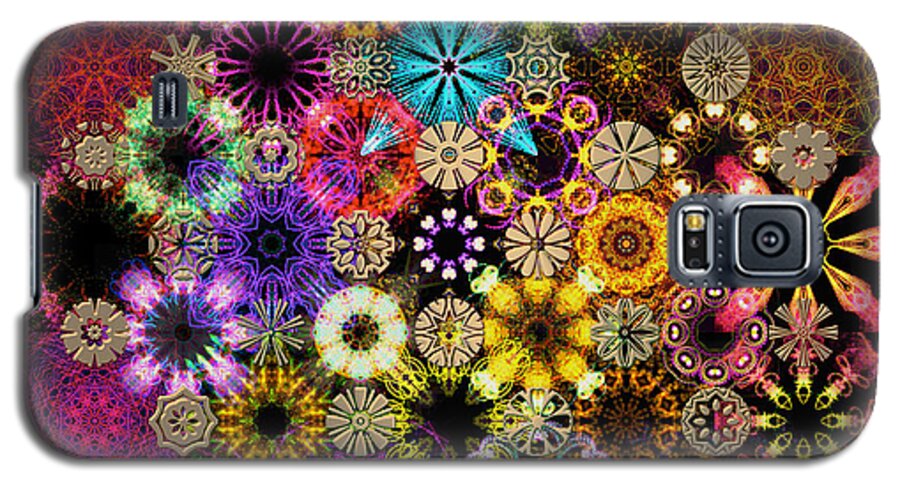 Floral Galaxy S5 Case featuring the digital art Luminiscent Kaleidoctogarden by Ann Stretton