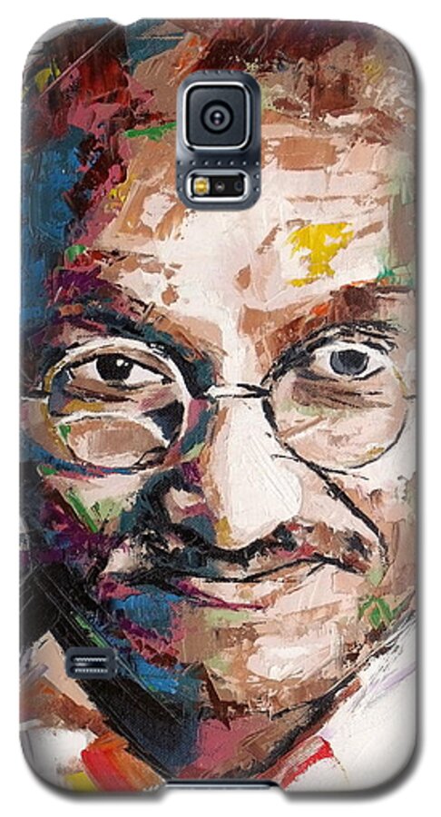 Gandhi Galaxy S5 Case featuring the painting Mahatma Gandhi by Richard Day