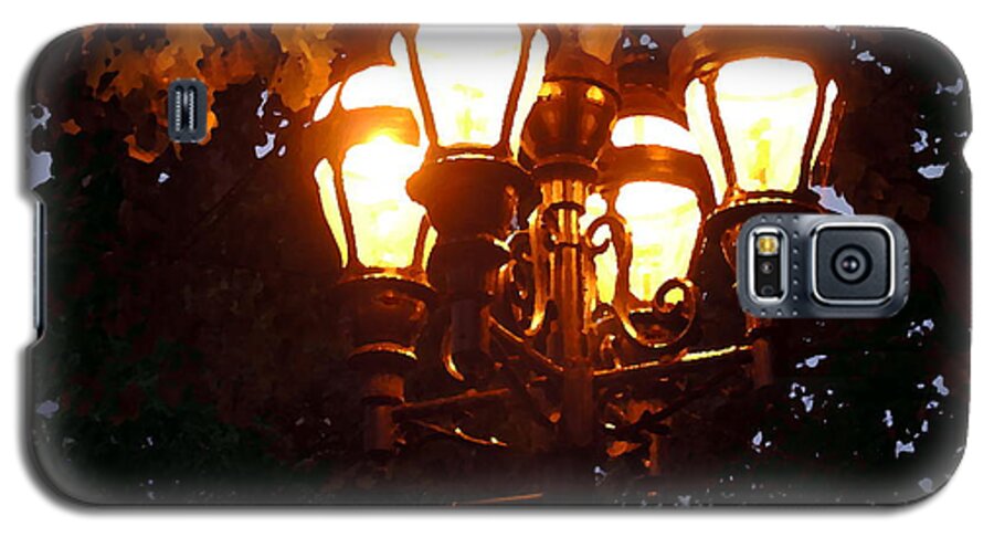 Bethlehem Pa Galaxy S5 Case featuring the photograph Main Street Gaslights - Abstract by Jacqueline M Lewis