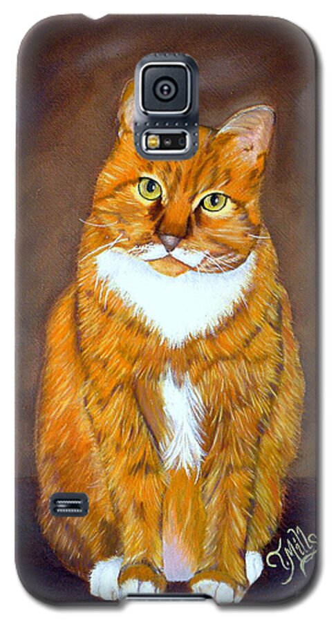Cat Galaxy S5 Case featuring the painting Manx Cat by Terri Mills