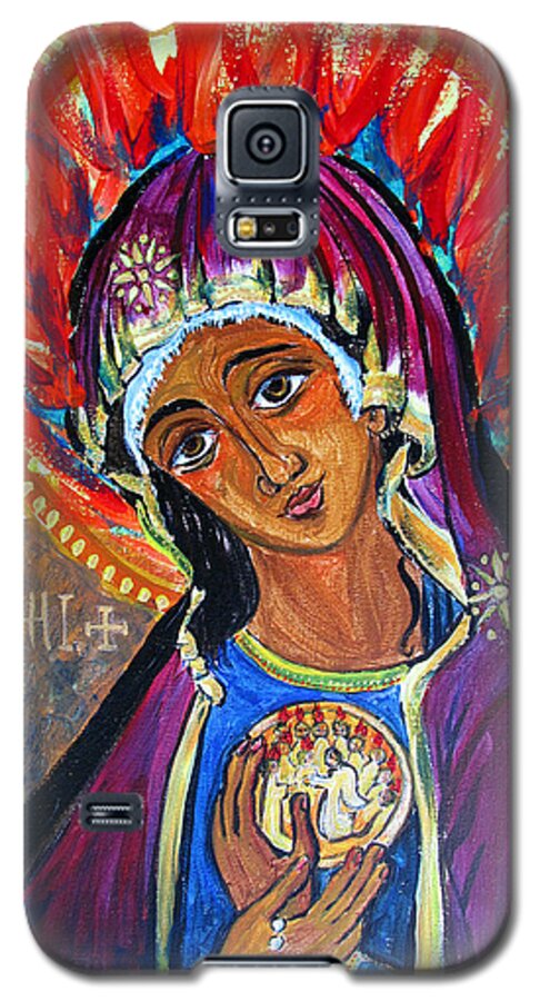 Russian Design Galaxy S5 Case featuring the painting Maria of Pentecost by Sarah Hornsby