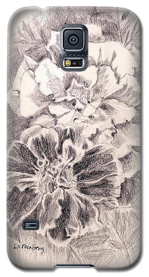 Flowers Galaxy S5 Case featuring the painting Marigolds by Linda Feinberg