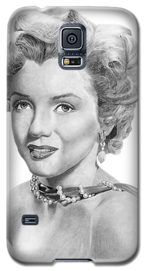 Marilyn Monroe Galaxy S5 Case featuring the drawing Marilyn Monroe - 016 by Abbey Noelle