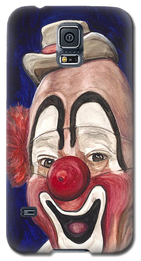 Lou Jacobs Galaxy S5 Case featuring the painting Watercolor Clown #3 Lou Jacobs by Patty Vicknair