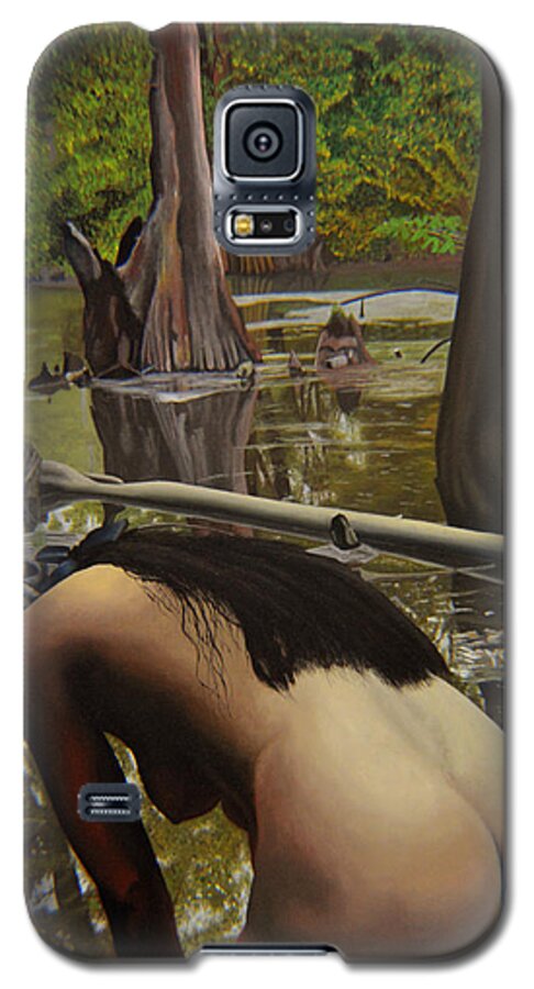 Nude Galaxy S5 Case featuring the painting May Morning Arkansas River 2 by Thu Nguyen