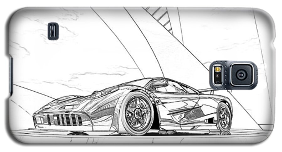 Mclaren F1 Sketch Galaxy S5 Case featuring the digital art Mclaren F1 Sketch by Louis Ferreira