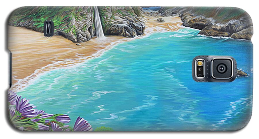 Beach Galaxy S5 Case featuring the painting McWay Falls by Jane Girardot
