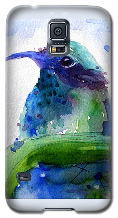 Hummingbird Galaxy S5 Case featuring the painting Midnight Hummer by Dawn Derman
