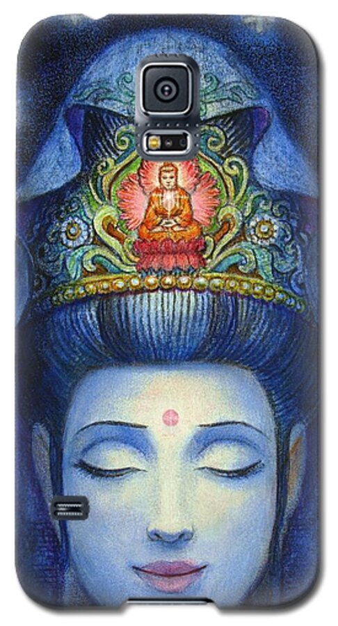 Kuan Yin Galaxy S5 Case featuring the painting Midnight Meditation Kuan Yin by Sue Halstenberg