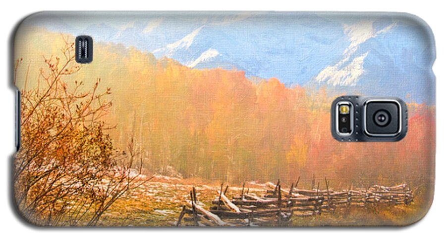 Autum Galaxy S5 Case featuring the digital art Misty Autumn by Rick Wicker