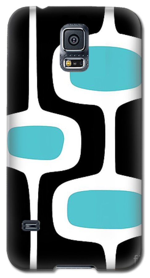 Black Galaxy S5 Case featuring the digital art Mod Pod 2 White on Black by Donna Mibus
