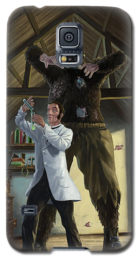 Monster Galaxy S5 Case featuring the painting Monster In Victorian Science Laboratory by Martin Davey