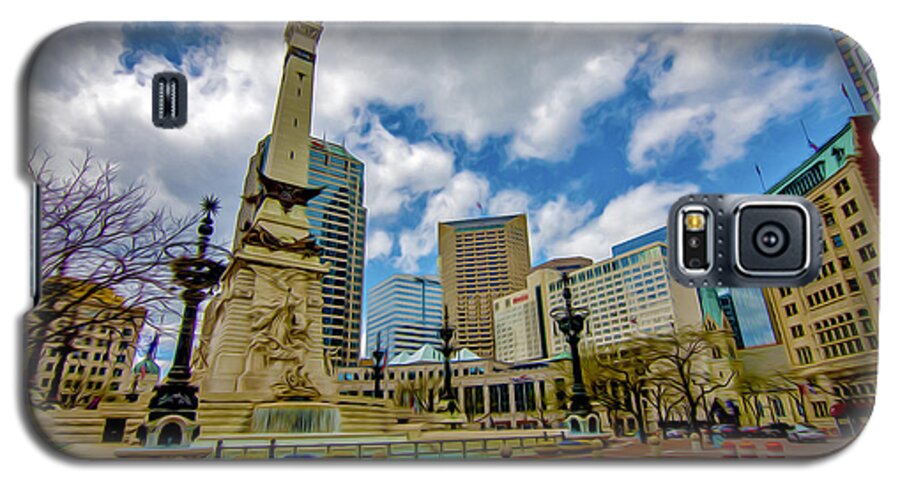 Indianapolis Galaxy S5 Case featuring the photograph Monument Circle Indianapolis Wide by David Haskett II
