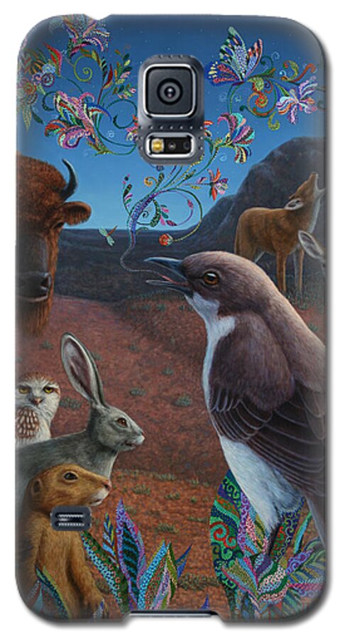 Mockingbird Galaxy S5 Case featuring the painting Moonlight Cantata by James W Johnson