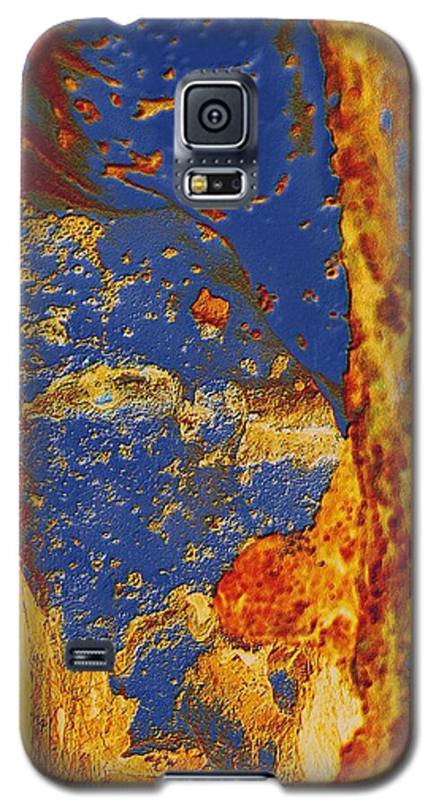 Abstract Galaxy S5 Case featuring the photograph Mortal Bleu Flambe by Laureen Murtha Menzl