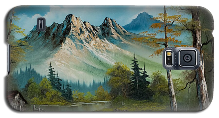 Landscape Galaxy S5 Case featuring the painting Mountain Retreat by Chris Steele