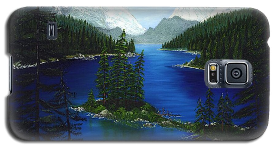 Mountain Galaxy S5 Case featuring the painting Mountain Lake Canada by Patrick Witz