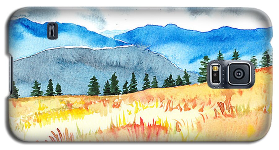 Painting Galaxy S5 Case featuring the painting Mountain View by Kate Black