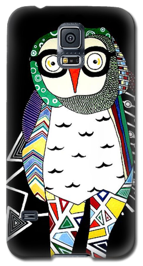 Nerd Galaxy S5 Case featuring the painting Mr. Owl by Amy Sorrell