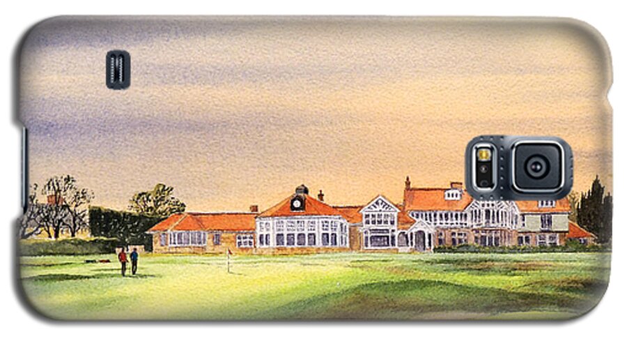 Golf Galaxy S5 Case featuring the painting Muirfield Golf Course 18th Green by Bill Holkham