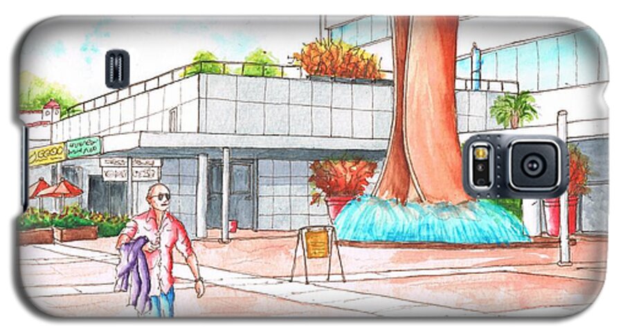 Museum Square Galaxy S5 Case featuring the painting Museum Square in Wlshire Blvd Miracle Mile - Los Angeles - California by Carlos G Groppa