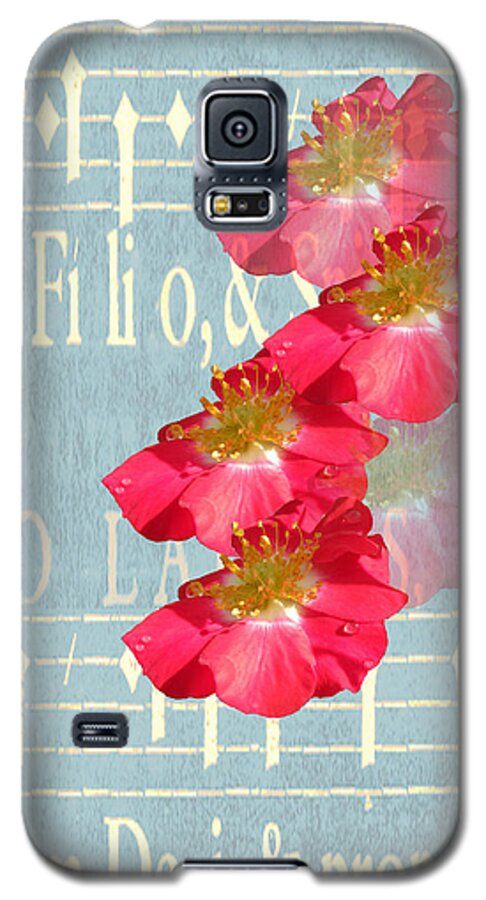 Wild Roses Galaxy S5 Case featuring the digital art Music and Roses by Rosalie Scanlon