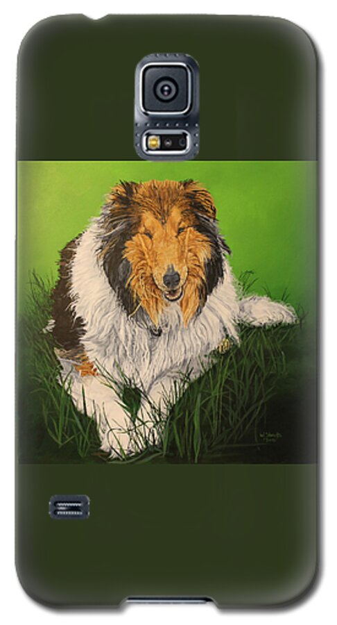 Collie Galaxy S5 Case featuring the painting My Guardian by Wendy Shoults