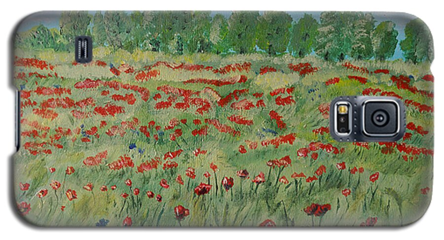 My Poppies Field Galaxy S5 Case featuring the painting My poppies field by Felicia Tica