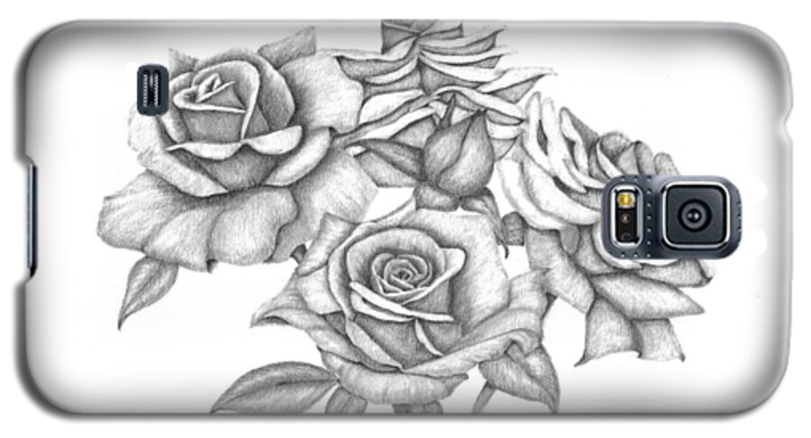 Roses Galaxy S5 Case featuring the drawing My Roses by Patricia Hiltz