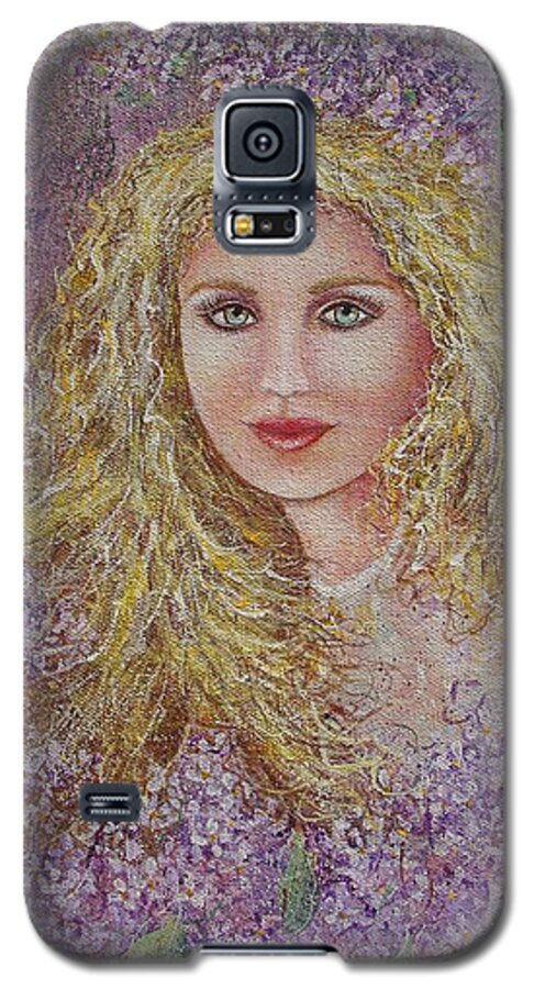 Portrait Galaxy S5 Case featuring the painting Natalie In Lilacs by Natalie Holland