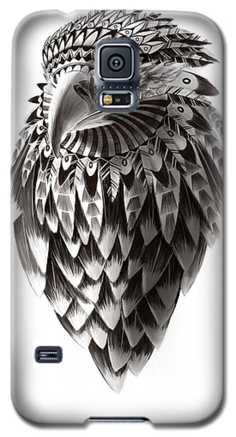 Eagle Drawing Galaxy S5 Case featuring the painting Native American Shaman Eagle by Sassan Filsoof