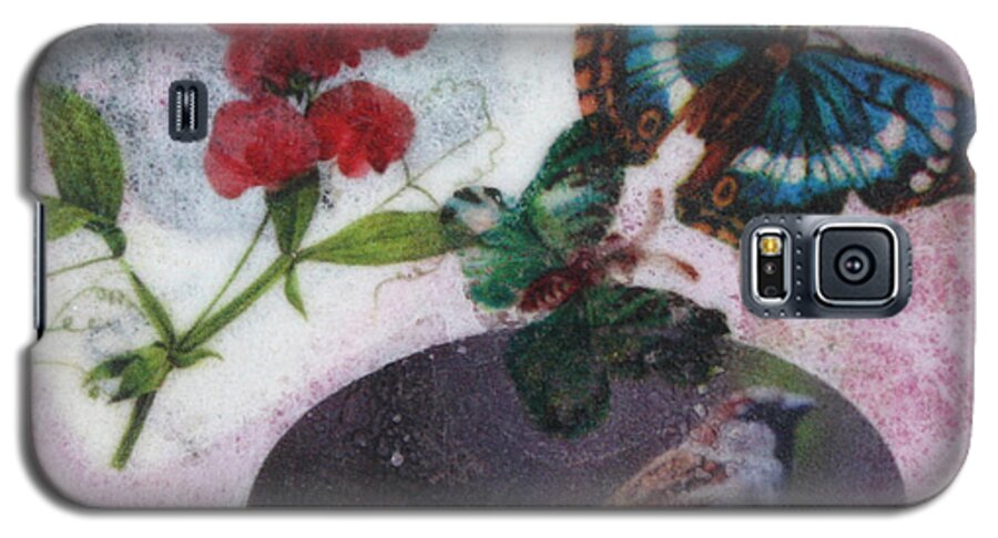 Butterfly Galaxy S5 Case featuring the mixed media Nature 1 by Dawn Boswell Burke