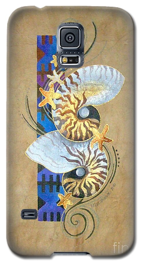 Fiji Islands Galaxy S5 Case featuring the painting Nautilus and Blue Masi by Maria Rova