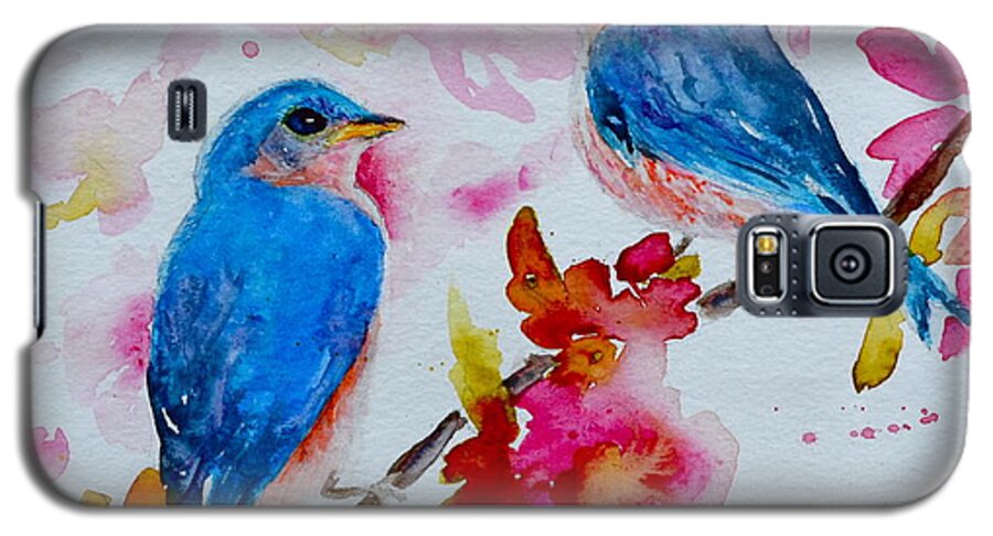 Bluebird Galaxy S5 Case featuring the painting Nesting Pair by Beverley Harper Tinsley